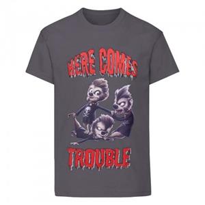 Pertemba FR - Apparel Hotel Transylvania Boys hier komt problemen T-shirt 11-12 grijs