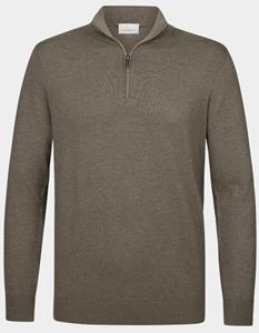 Profuomo Half Zip Pullover Luxury Bruin