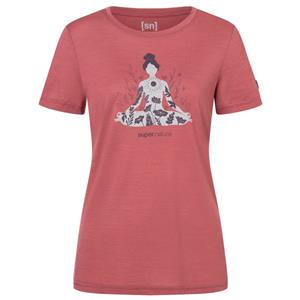 super.natural - Women's Larissa Tee - Merinoshirt, roze/rood