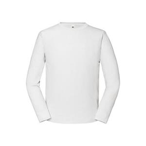 Fruit of the Loom Heren iconisch premium effen T-shirt met lange mouwen M wit