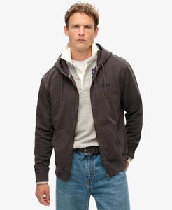 Superdry Mannen Essential Logo Washed Hoodie met Rits Bruin