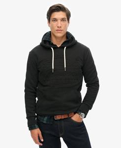 Superdry Mannen Hoodie met Reliëfopdruk Zwart