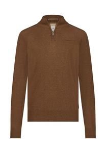 Sweater State Of Art Half Zip Trui Hazelnut Bruin