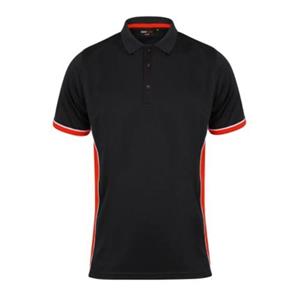 Finden & Hales Heren TopCool contrastpoloshirt met korte mouwen M rood/zwart