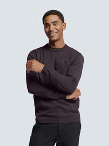 No Excess Pullover crewneck 2 coloured melang aubergine