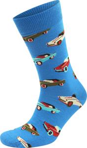 Happy Socks Blue Car Crew Sock | Fun & Colorful Novelty Socks
