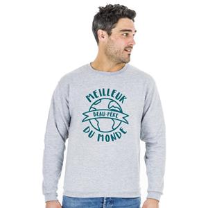 Ma Petite Tribu Herensweatshirt - BESTE STIEFVADER TER WERELD XS heide grijze kleur