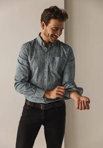 Overhemd Lange Mouw State Of Art Overhemd Poplin Print Groen