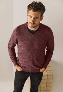 Sweater State Of Art Trui V-Hals Melange Bordeaux