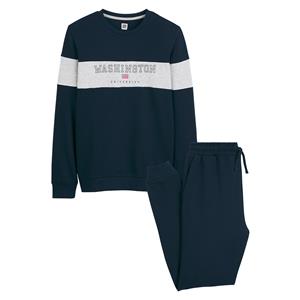 LA REDOUTE COLLECTIONS Pyjama in molton, bedrukte tekst in campus spirit