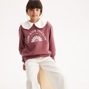 LA REDOUTE COLLECTIONS Sweater met ronde hals en tekst, in molton
