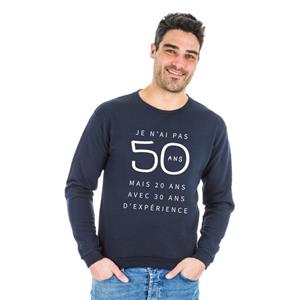 We are family Heren sweatshirt - IK BEN GEEN 50 MAAR 20 JAAR OUD MET 30 JAAR ERVARING WAF XS marineblauwe kleur