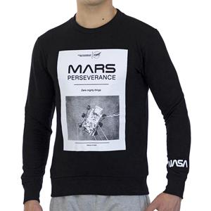 NASA MARS03S Heren Basic Sweatshirt met Lange Mouwen en Ronde Hals XS zwart