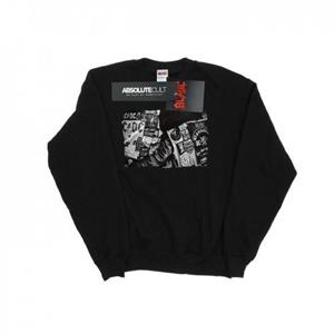 Sweatshirt uit de AC/DC-collectie met badges en posters voor jongens 12-13 grijs