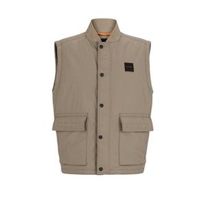 Heren Boss Logo Badge waterafstotend gilet in bruin