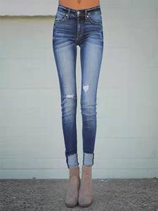 91530103MAC32JTX96 Vrouwelijke slanke uitziende dunne sexy gescheurde broek Broek Vrouwelijke cowboybroek 5XL blauw