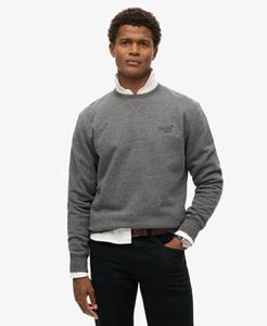 Superdry Mannen Essential Logo Sweatshirt met Ronde Hals Grijs