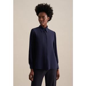seidensticker Overhemdblouse Zwarte roos Lange mouwen kraag uni