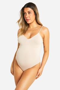 Boohoo Zwangerschap Naadloze Corrigerende One Piece, Nude