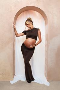 Boohoo Strakke Maxi Rok, Chocolate
