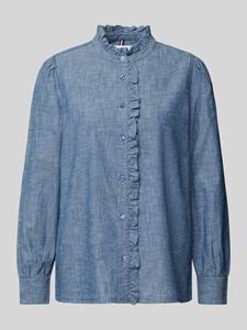 Tommy Hilfiger Shirtblouse CHAMBRAY RUFFLE RELAXED SHIRT met ruches, chambray kwaliteit