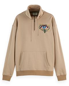 Scotch & Soda Sweater Scotch & Soda Half-zip Embroidered Artwork