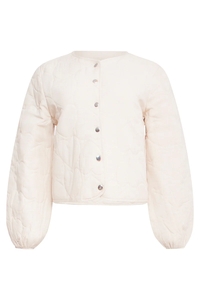 Smashed Lemon 24705 offwhite gewatteerde jas met hartvormige stiksel |