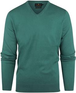 Steppin' Out Trui Cotton Cashmere V-hals Medium Groen