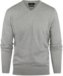 Steppin' Out Trui Cotton Cashmere V-hals Melange Grijs