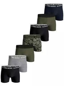 Bjorn Borg 7-Pack jongens boxershorts - Green Jungle - Multipack katoenen jongens onderbroeken