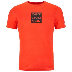 Ortovox - 185 Merino Square TS - Merinoshirt, oranje