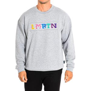 LA MARTINA Heren sweatshirt met lange mouwen en ronde hals TMF304-FP538 M grijze kleur