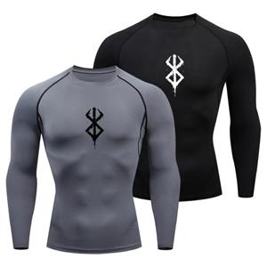 Manjianjing Heren Sporttop Ronde hals Slim Fit Lange mouw Sneldrogend Dun Zacht Ademend Zeer rekbaar Trui Trainingsoefening Heren Jogging-T-shirt M zwart