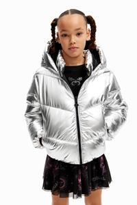 Metallic gewatteerde jas