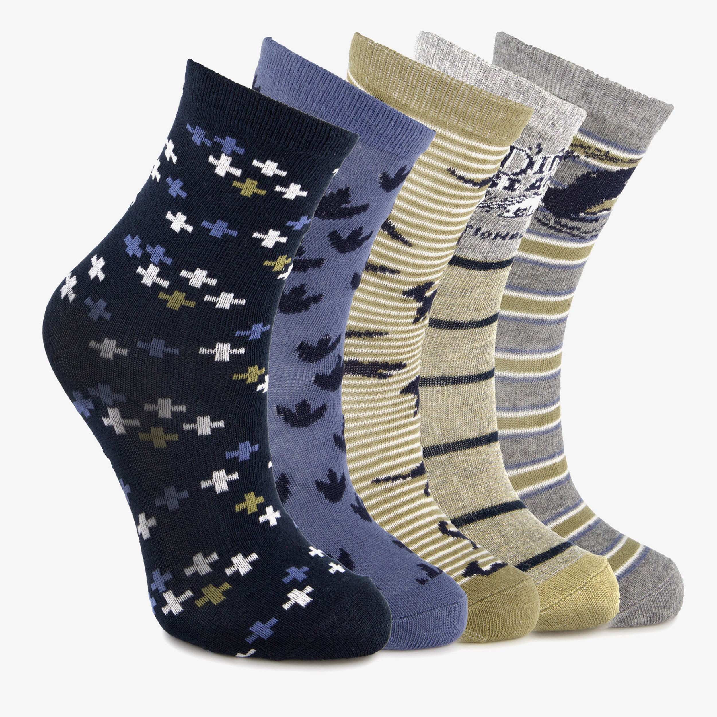 Scapino 5 paar kindersokken met print blauw