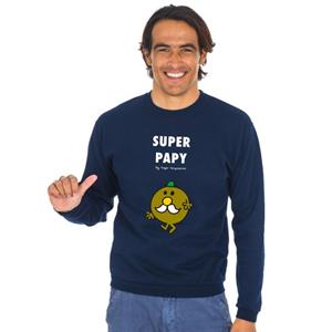 Monsieur Madame Herensweater - SUPER PAPY MRMME XS marineblauwe kleur