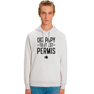 Ma Petite Tribu Herensweater met capuchon - BIJ PAPY IS ALLES TOEGESTAAN XS vuilwit