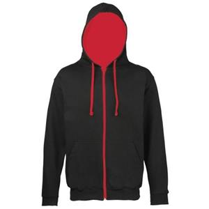Awdis Heren Varsity Sweatshirt met capuchon / Hoodie / Zoodie 2XL brandweerauto rode kleur/wit