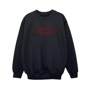 Pertemba FR - Apparel Netflix Boys Stranger Things Glow-logo sweatshirt 12-13 zwart