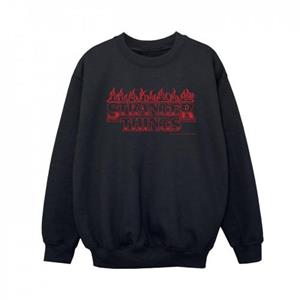 Pertemba FR - Apparel Netflix Boys Stranger Things Vlammen Sweatshirt 12-13 zwart