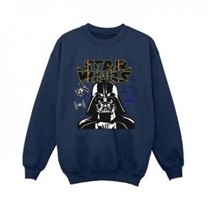 Star Wars Boys Darth Vader Comp Logo Sweatshirt 12-13 zwart