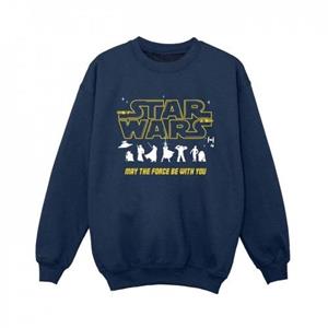 Star Wars jongens silhouetten Force Sweatshirt 12-13 zwart
