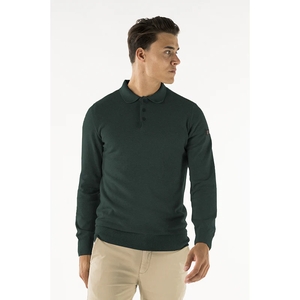 PRESLY & SUN Brad long sleeve knitted polo donker