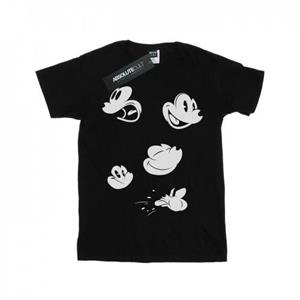 Disney meisjes Mickey Mouse gezichten katoenen T-shirt 12-13 zwart