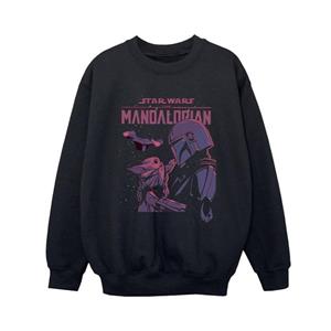 Star Wars Boys The Mandalorian Hello Friend Sweatshirt 3-4 Years zwart