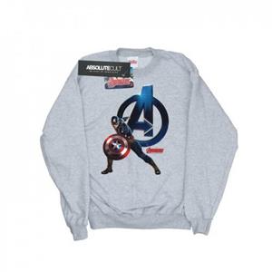 Marvel Boys Captain America Pose Sweatshirt 12-13 grijs