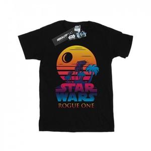 Star Wars Girls Rogue One Logo Sunset Cotton T-Shirt 12-13 zwart