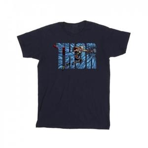 Marvel Girls Thor Love en Thunder Smash katoenen T-shirt 12-13 zwart