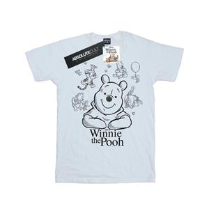 Disney meisjes Winnie de Poeh collage schets katoenen T-shirt 12-13 wit