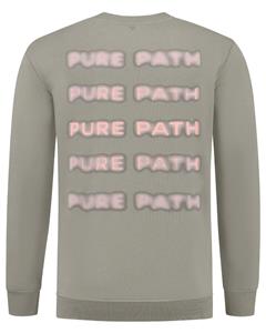 Pure Path Blurred Wordmark Sweater Heren Donkergroen - 
